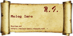 Meleg Imre névjegykártya